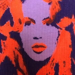 ⚡️Brigitte Bardot LUCKY distressed ribbed graffiti soft tank top S Glow In Dark